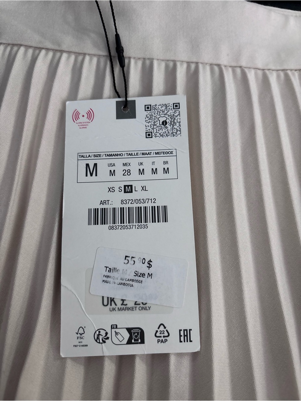Zara Pleated Circle Skater Skirt in Light Taupe - Picture 6 of 9